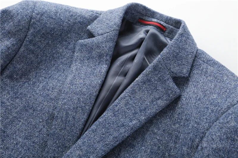 2024 Autumn and Winter New Top Quality Sheep Wool Fashion Business  Blazers JacketsClassic Menswear Casual Gray Blue Blazer