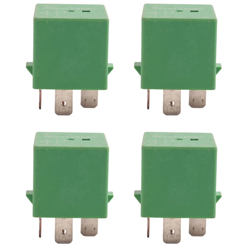 4Pcs 12V 35A 5 Pins Cooling Radiator Fan Relay Green 6547TX For Peugeot 206 207 306 307 406 407 807