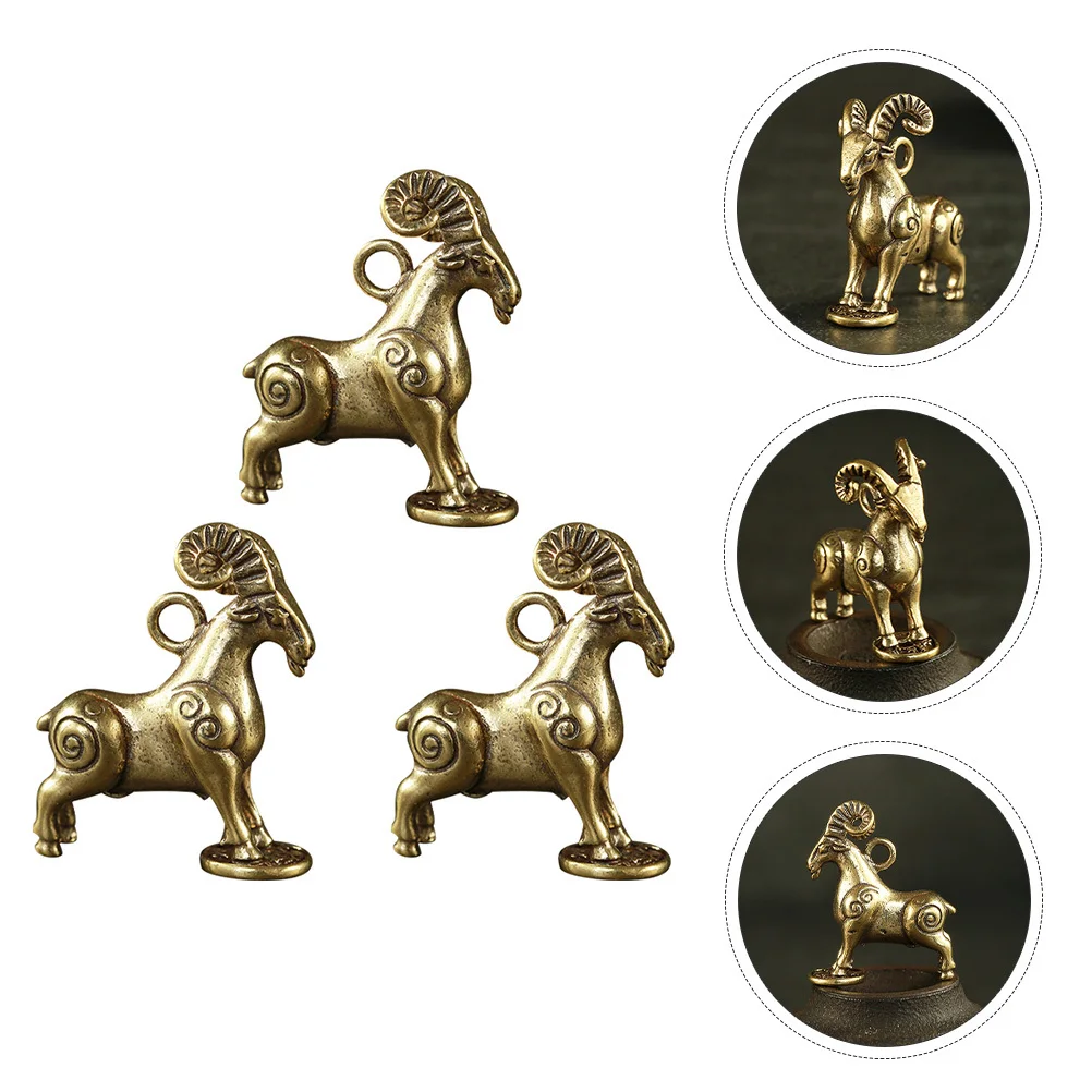 Statues décoratives de chèvre en laiton, 3 pièces, ornements de bureau, décoration Chic pour la maison et le bureau, décoration de chèvre, décoration de maison
