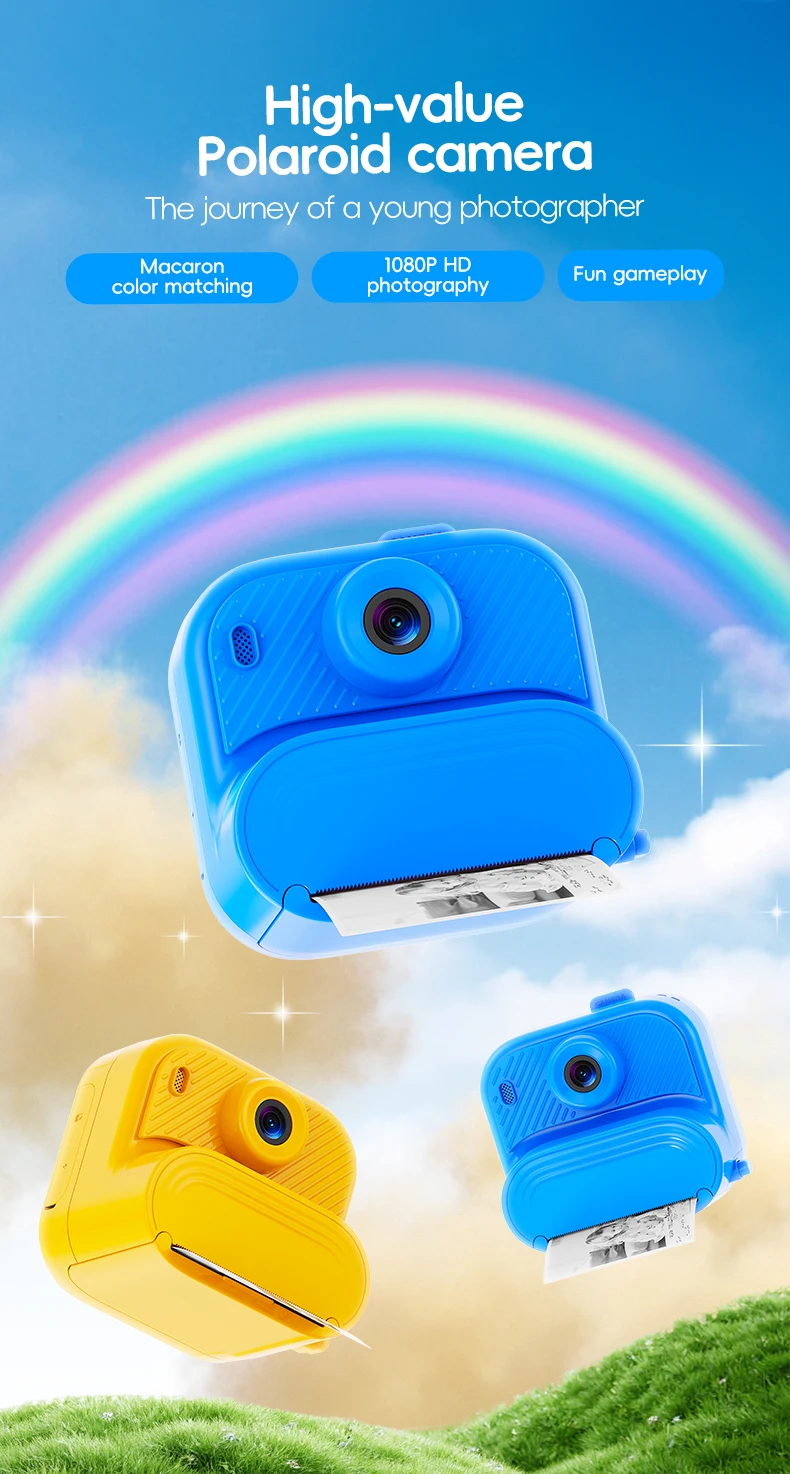 DIY Instant Print Kamera 48MP Kleinkind Kamera Instantanea 1080P HD Kinder Kamera Alter 3-12 Spielzeug Kameras Weihnachtsgeschenke für Kinder – Detail 1