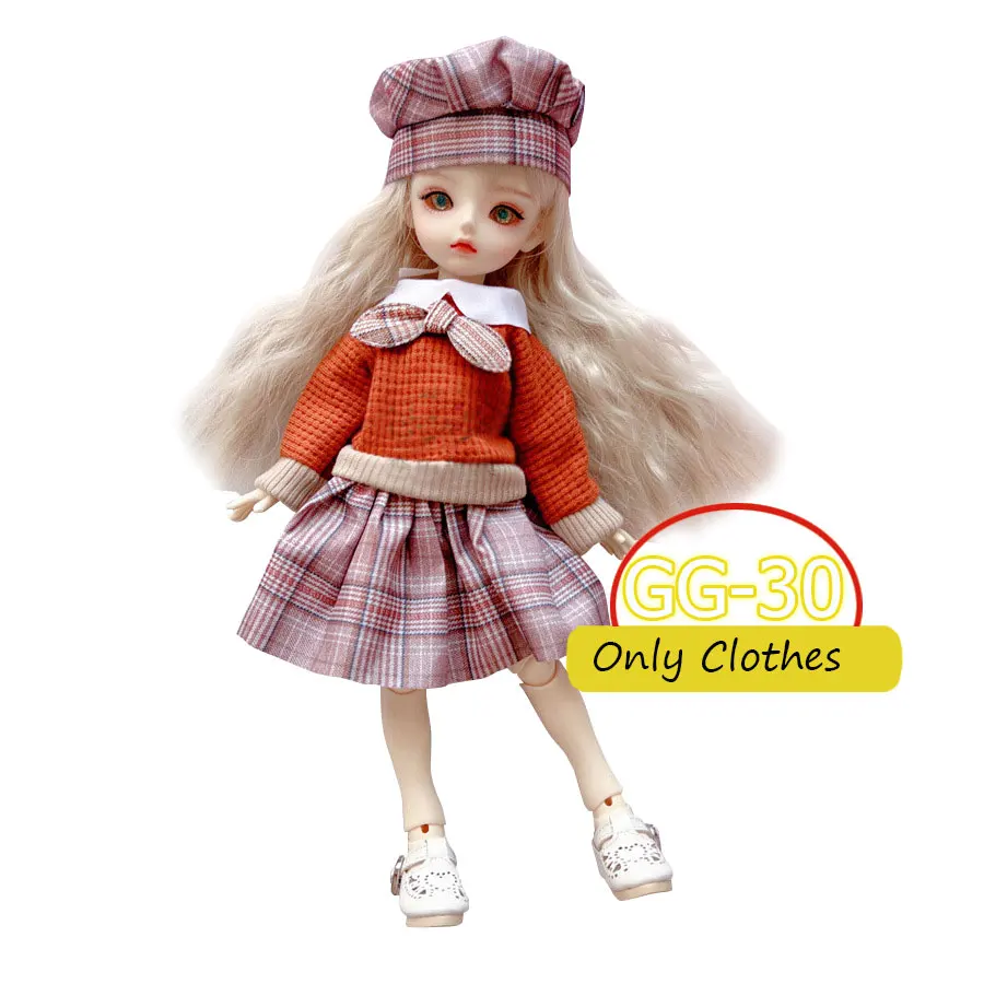 Pretty GG Series Cosplay Figures Clothes for 30 cm 1/6 Bjd Byte Doll DIY Maid Dress Up Cute Lolita Clothing Set Dolls Skirt