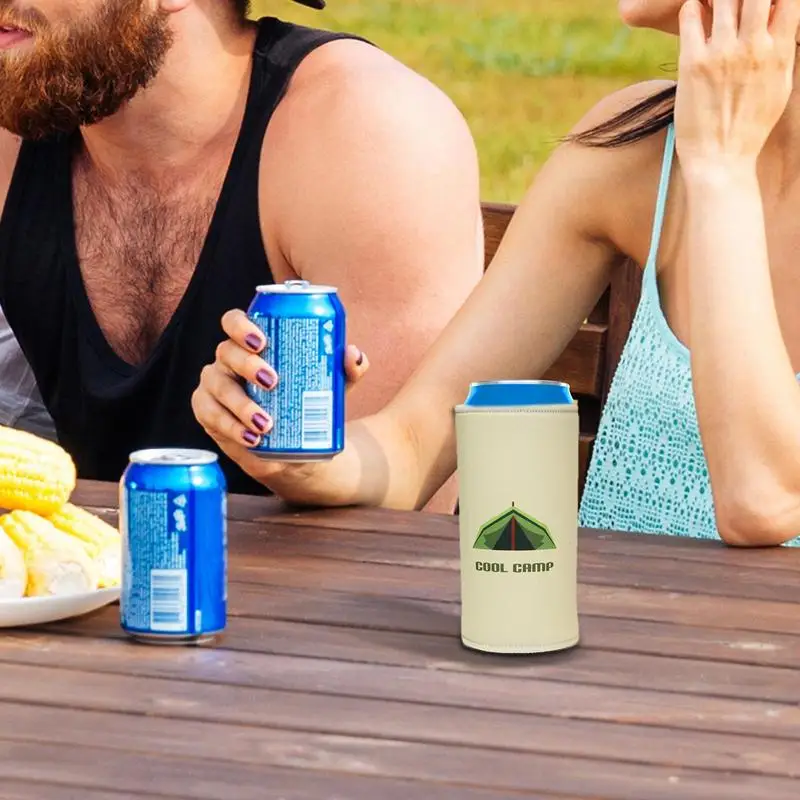 Camping Can Cover Lightweight Beer Sleeves Reusable Beer Bottle Cooler Holder Sleeve Non-slip Drinks Can Cover Bottle Cup cover