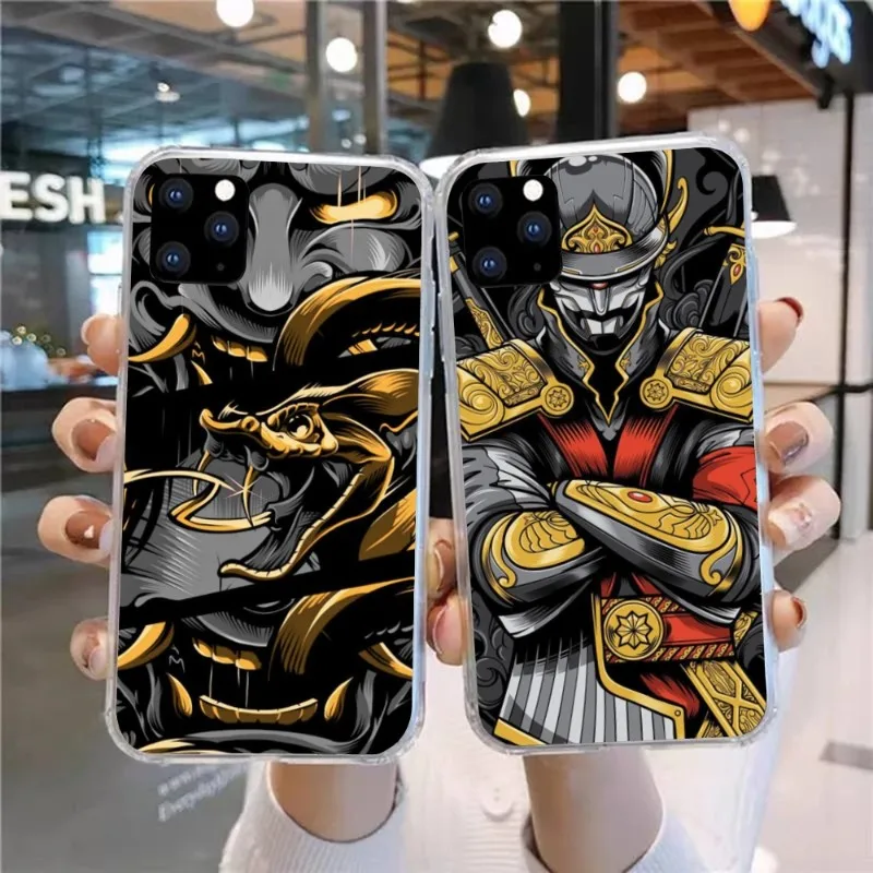 Ninja HANNYA Onimaru Phone Case for Huawei P50 P40 P30 Pro Mate 40 30 Pro Nova 8 8i Y7P Honor Clear Phone Cover Funda