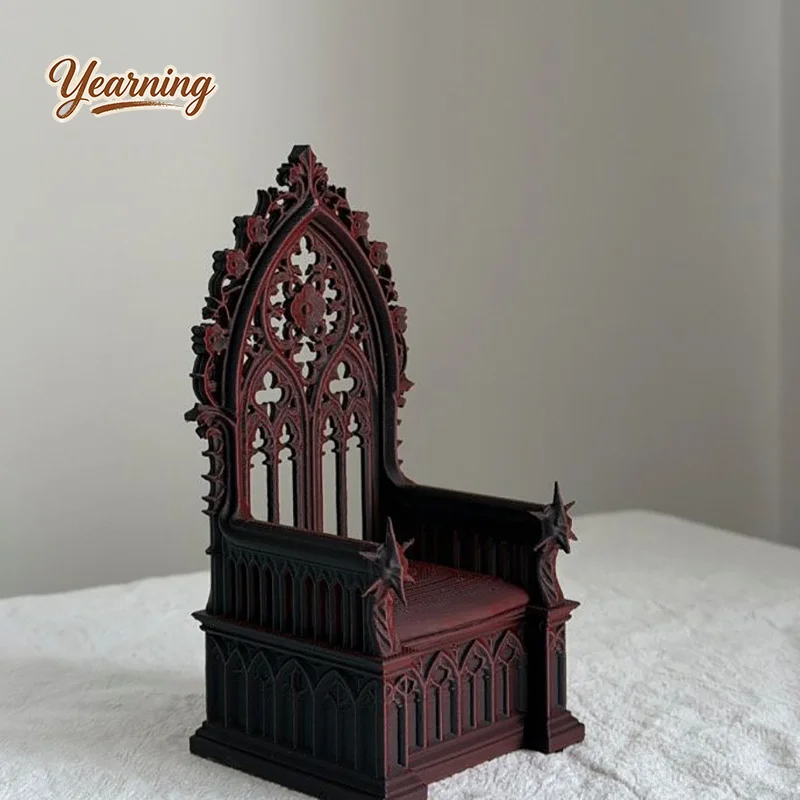 

3D Printed Dark Gothic Throne Simple Advanced Decor Anime Chair Instagram Style