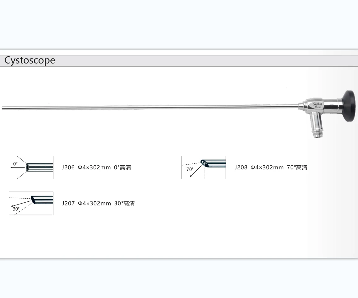 Medical Rigid Endoscope Cystoscope 0 Degrees 302mm Length 4mm Diameter High Definition