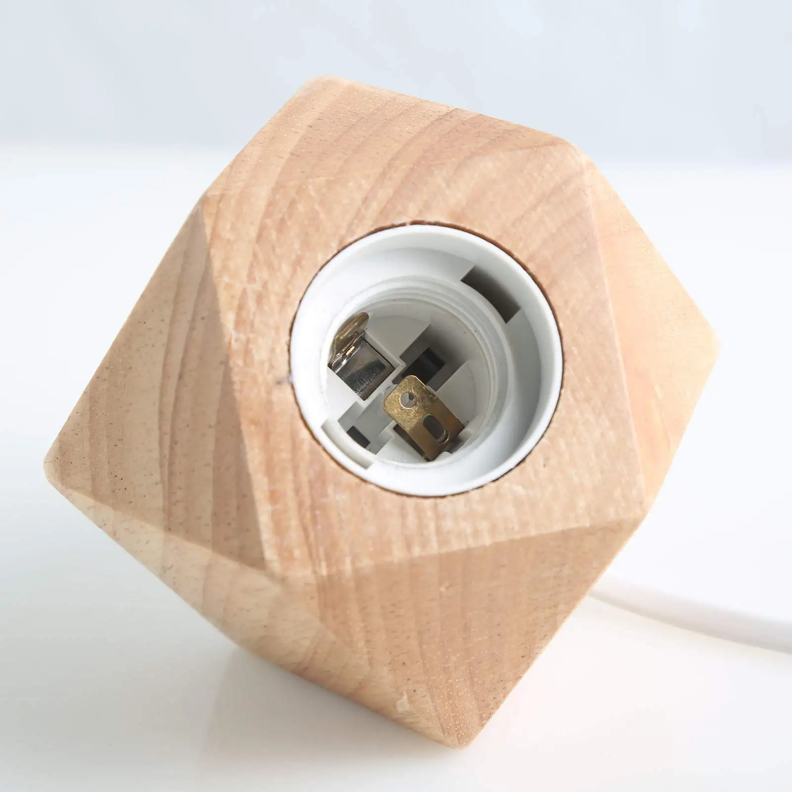 Vintage Wood Table Lamp Base E27 Socket Holder 220V 110V EU Plug Retro Night Lights Desk Lamp for Bedroom Living Room Decoration