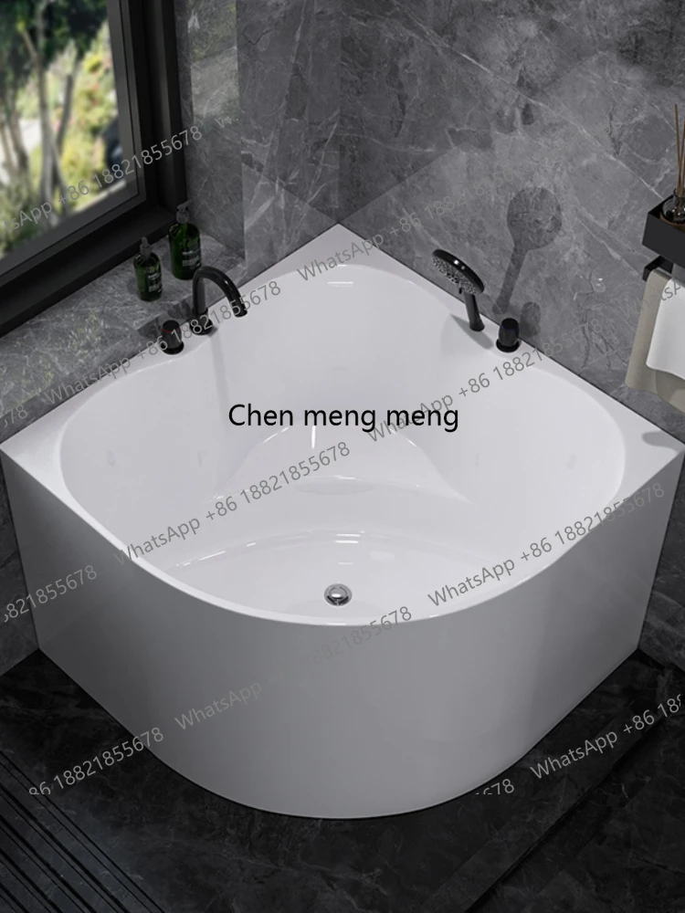 

Fan corner bathtub acrylic adult small apartment deep bubble sitting small bathtub