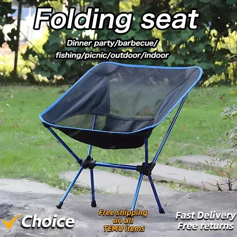 New Detachable Portable Folding Moon Chair Outdoor Camping Chairs Beach Fishing Chair Ultralight Travel Hiking Picnic Seat Tools