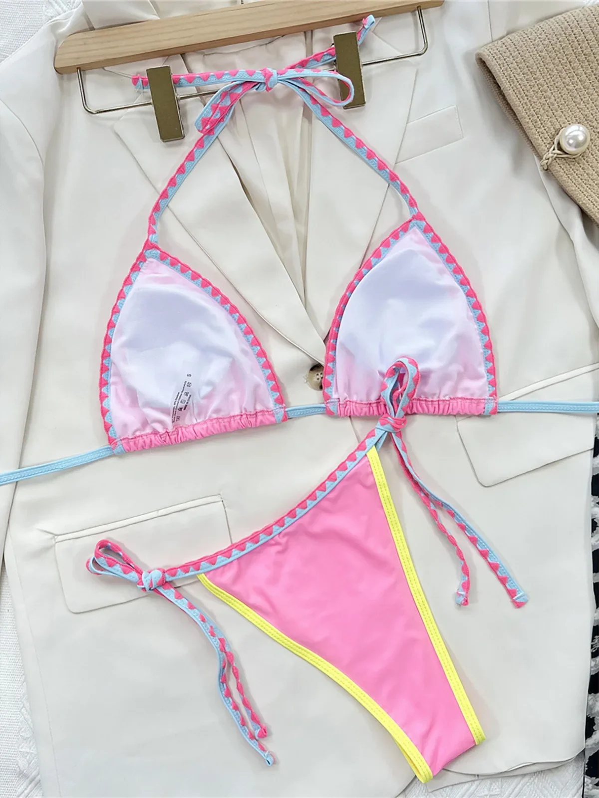 2025 Sexy Splicing Halter Mini Bikini Vrouwen Badmode Vrouwelijke Badpak Twee stukken Bikini set Bader Badpak Swim Lady K3890
