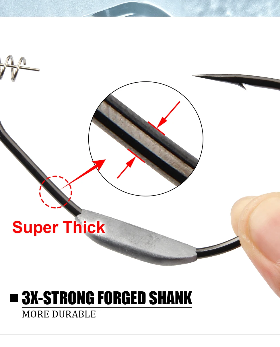 Spinpoler Raptor Weighted Swimbait Hooks 5/0 7/0 10/0 Twistlock Centering Pin Spring High Carbon Steel Weedless Fishing Hooks