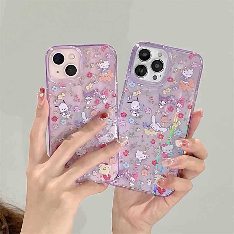 

Милые аксессуары Hello Kitty Sanrio, милый мультяшный аниме подходит для Iphone1412Promax1311, противоударные Игрушки для девочек, подарок