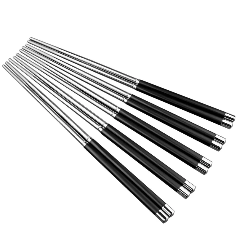 100 Pairs Japanese Chopsticks Set 304 Stainless Steel Reusable Travel Chopsticks Gift lin5009