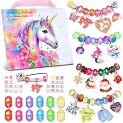 Charm Bracelet Making Kit para Meninas, Unicórnio Jóias Suprimentos, DIY Art Craft Set, Kits de Pulseiras Criativas, Presente de Aniversário