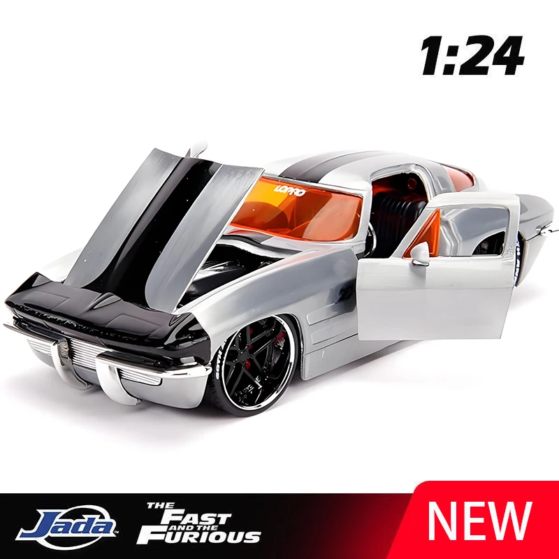 

JADA 1:24 Corvette Sting Ray 1963, легкосплавный автомобиль, литье под давлением и игрушечный транспорт, модель автомобиля, миниатюрная масштабная модель автомобиля для детей