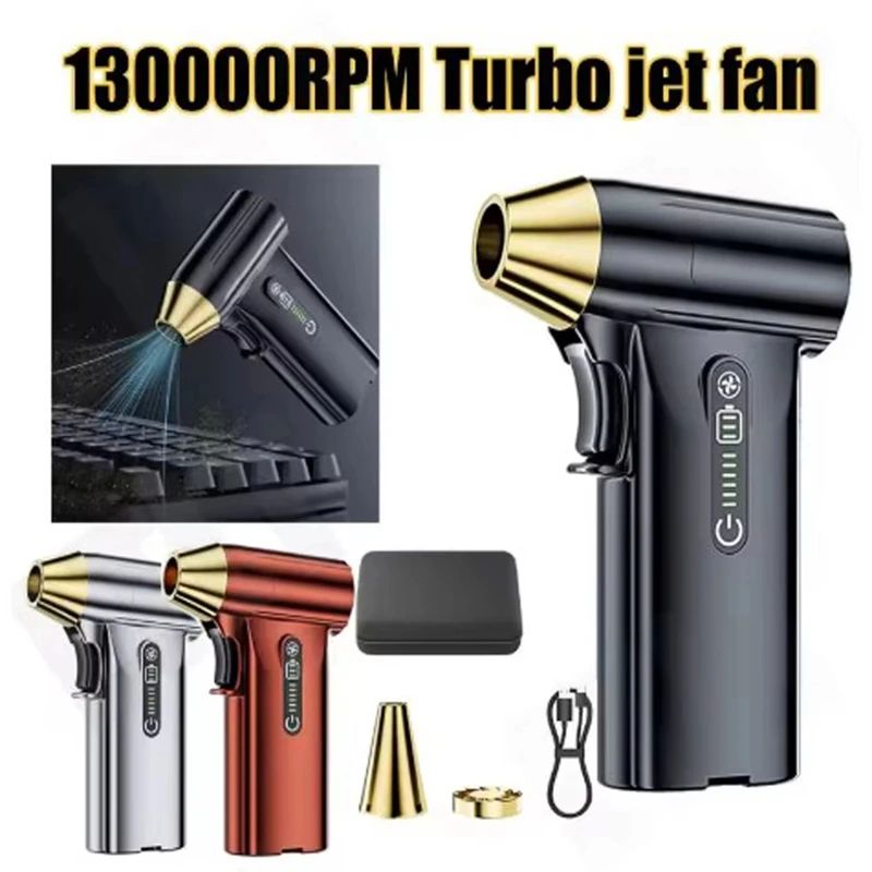 

Электрический турбоструйный вентилятор, 1000000 об/мин, мощный воздуходувка, бесщеточный двигатель, 68 м/с, ветровой USB перезаряжаемый ручной струйный вентилятор