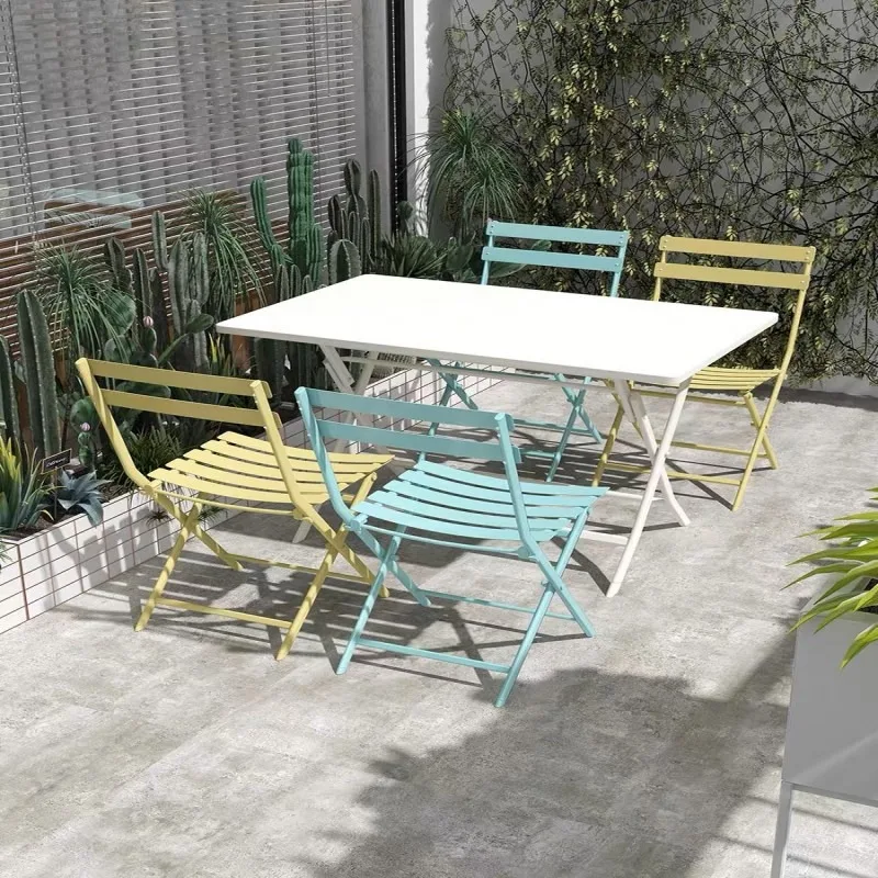 

Outdoor table and chair combination café hotel dining table and chairs outdoor garden folding fashion casual light luxury