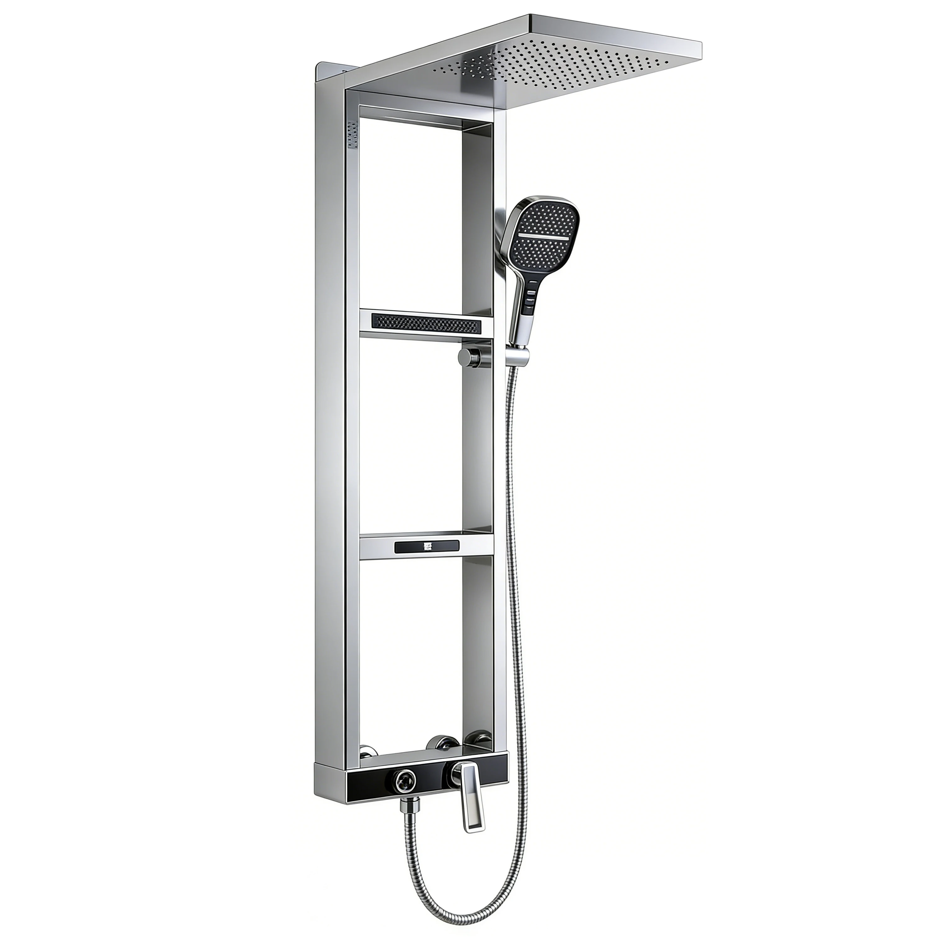 New Design Rainfall Massage Shower Panel 304 Stainless Steel Thermostatic LED Display For Bathroom Hotel High Quality OEM Custom