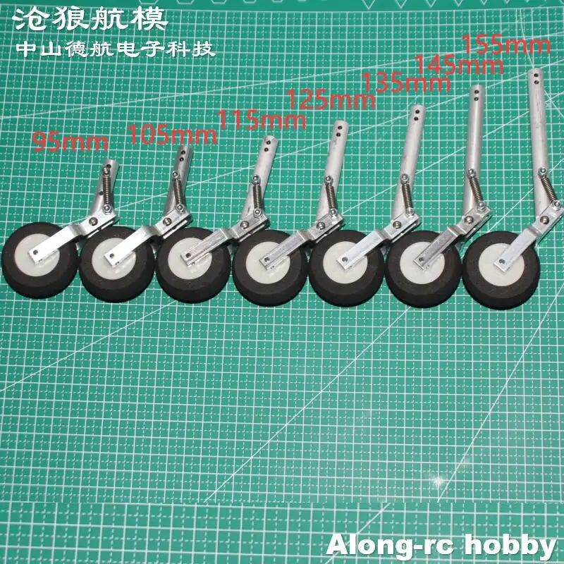 2pcs 95 105 -145 155mm Double Spring Shock Absorber Kneeling Landing Gear Suitable for 3-4kg RC Plane Airplane Diy Models Part