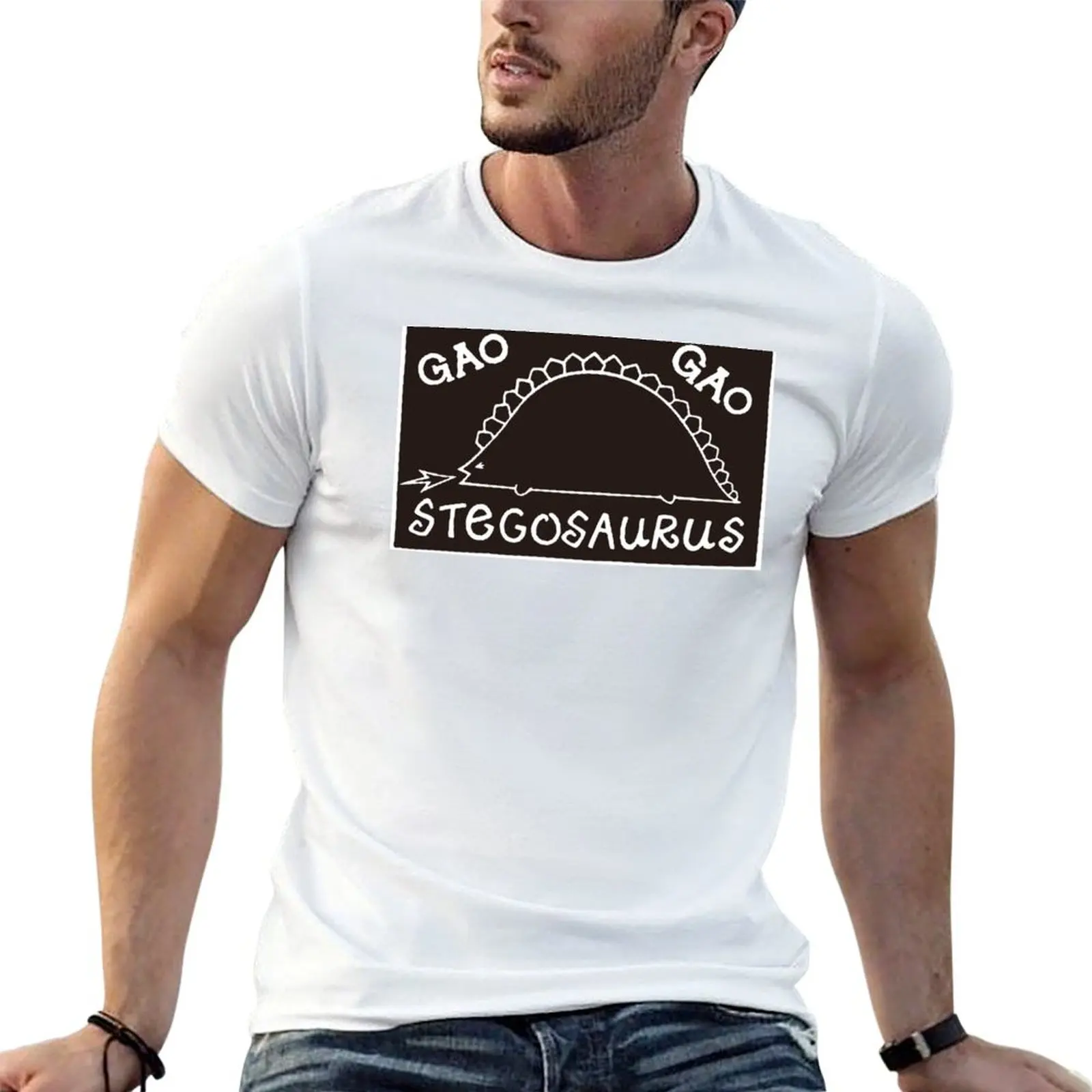 Gao Gao Stegosaurus T-Shirt Sweat Resistant Workout Tee Shirt