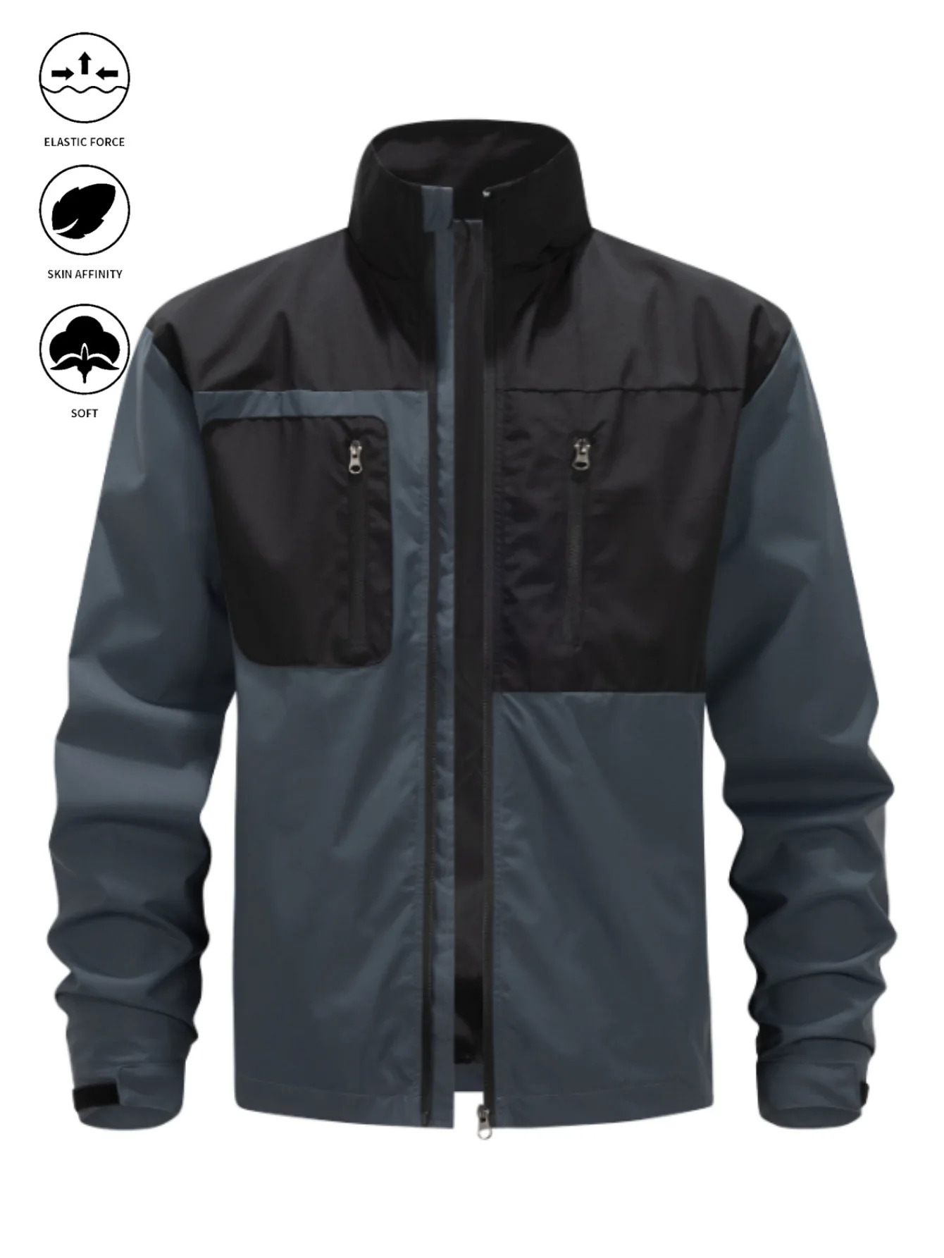 Men's European-Style Sporty Casual Color Block Workwear Baseball Jacket Windproof Top for Outdoor Versatile Cycling Suit