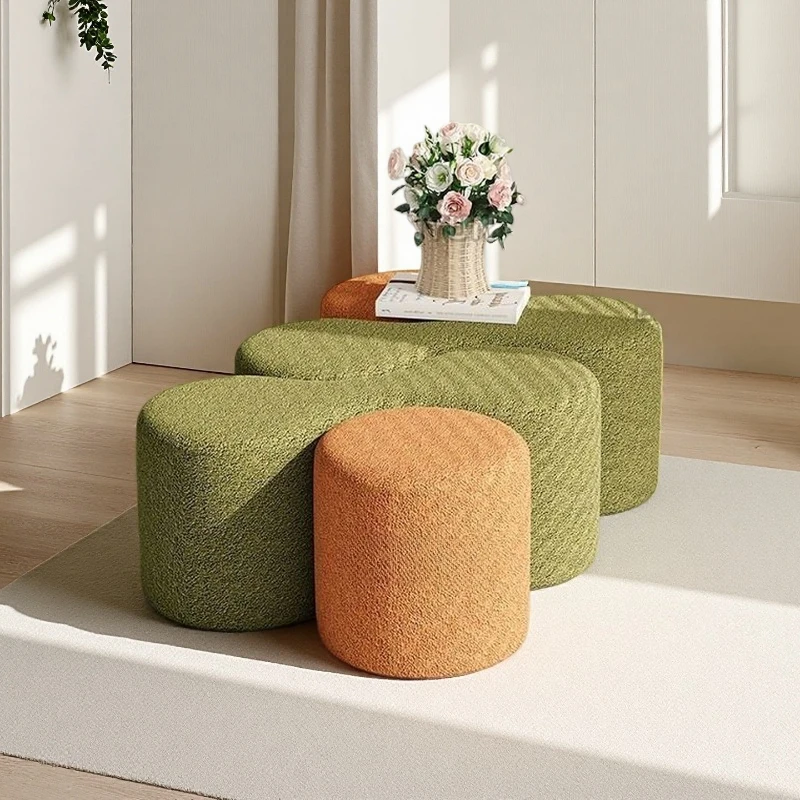 

Креативный маленький табурет, табурет для смены обуви при входе, гостиная, подставка для ног для одного человека, ножная педаль, табурет для макияжа, низкие табуретки