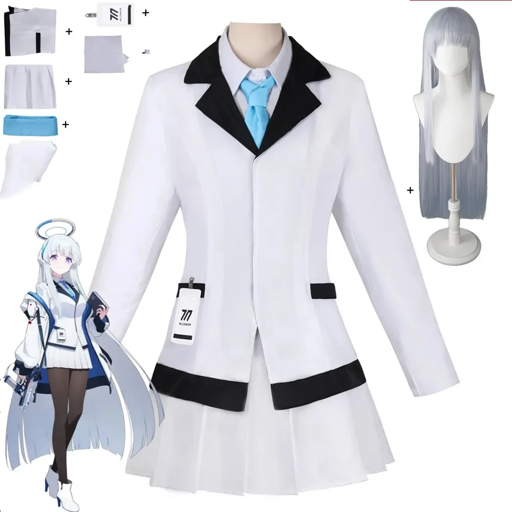 

Игра Синий Архив Анимация Ушио Ноа Косплей Костюм Японская Школьная Форма Юбка Пальто Парик Женский Карнавальный Костюм Хэллоуина