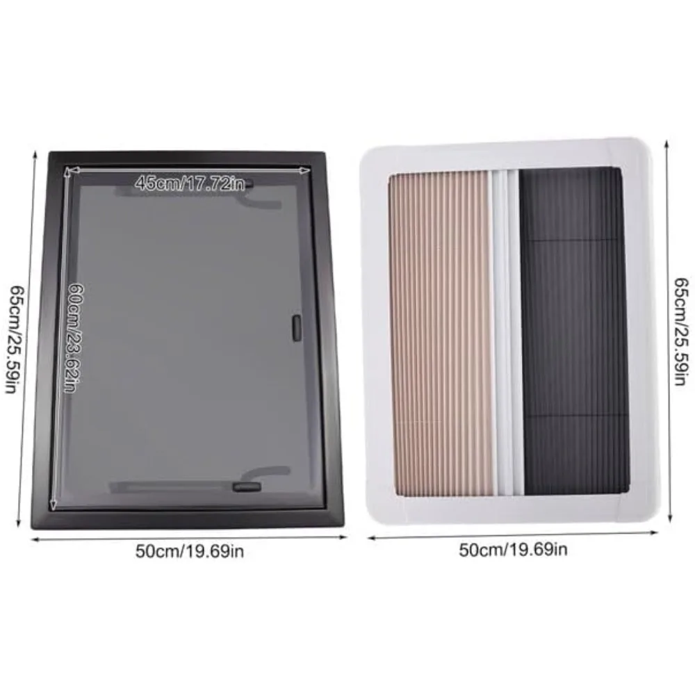 نافذة خروج RV مقاس 24 × 18 مع زجاج مقسى ملون وشاشة وظل - إطار من الألومنيوم