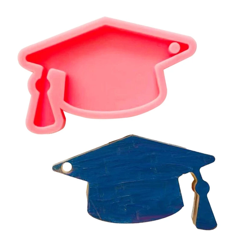 Graduation Hat Keychain Epoxy Resin Mold Handmade Pendant Decor Silicone Mould