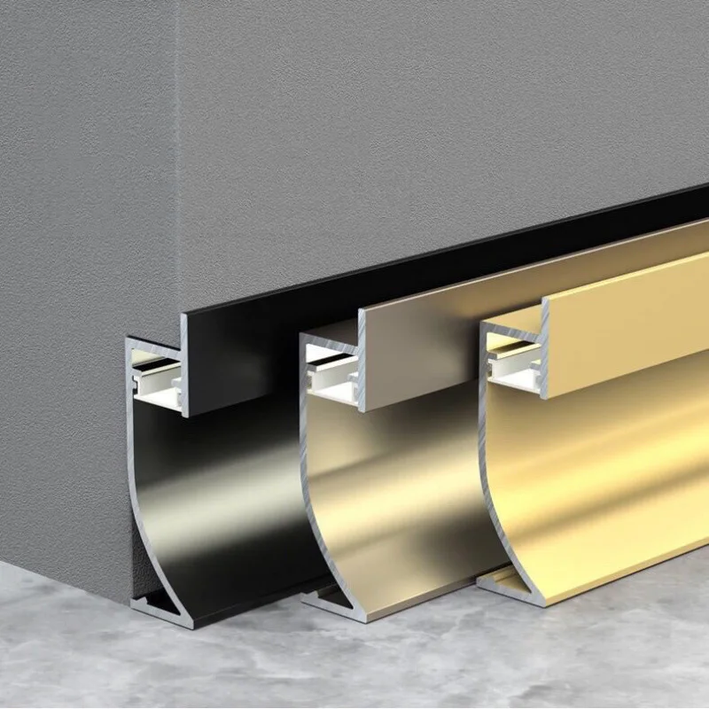 H40/65mm Skirting Line Border Aluminum Profile Embedded Hidden LED Baseboard Wall Corner Decor Linear Light