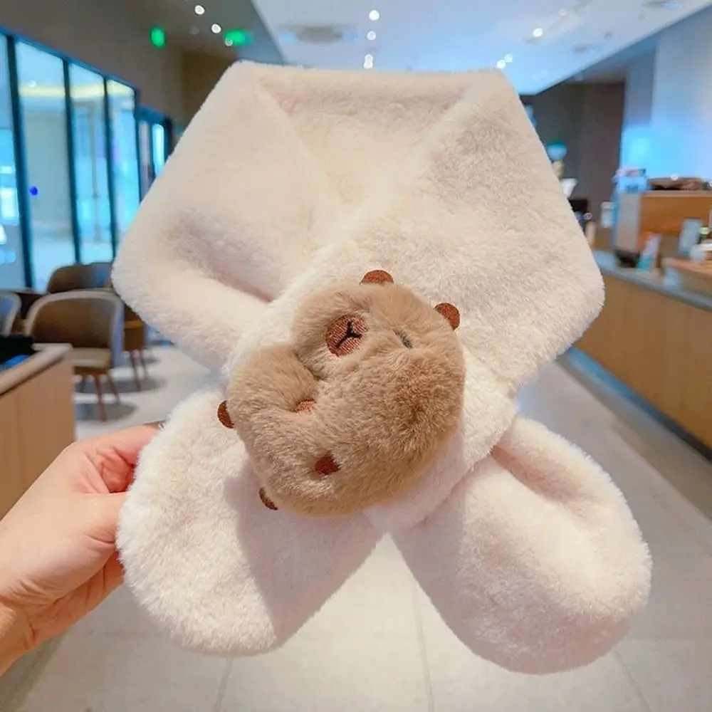 All-match Plush Kapybara Cachecol Engrossado Quente Caroon Lenços Lenços Envoltórios Outono e Inverno