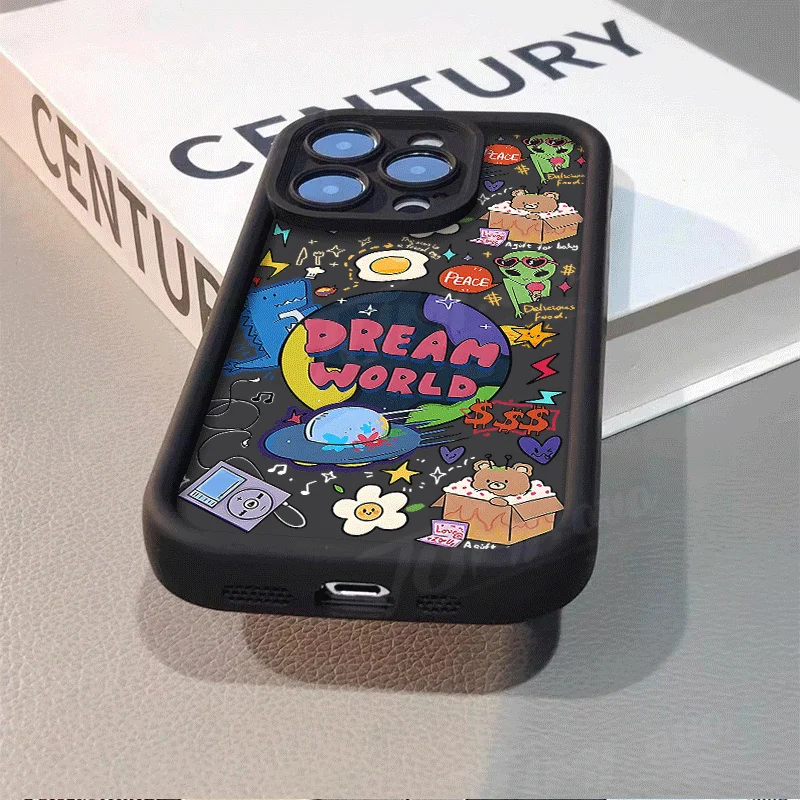 Printing Protective Case For iPhone 16 15 14 13 12 11 Pro Max X XS X S Max XR SE 2020 7 8 Plus iphone16 Dreamy Fun Cute Alien