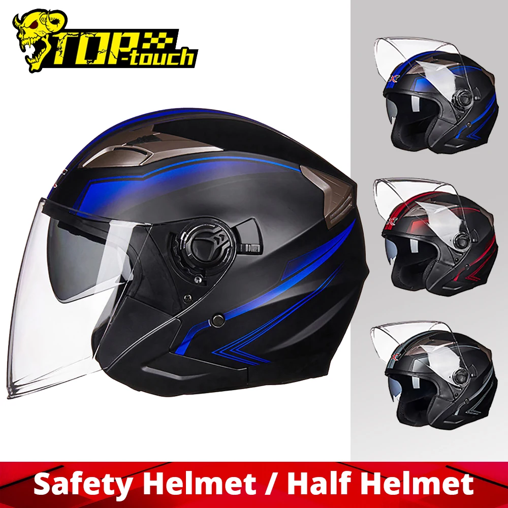 

Motorcycle Helmet Fashion Motorbike Half Helmet Sunscreen Lens Moto Riding Safety Helmet Motocross Open Face Helmet Anti-fall