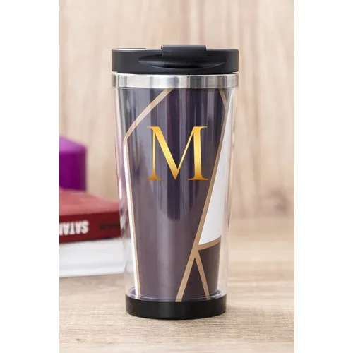 Gift Shop Letter M Geometric Design Vacuum Flask Cup