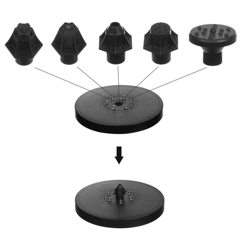 7V/3W น้ําพุพลังงานแสงอาทิตย์ปั๊มไฟ LED พลังงานแสงอาทิตย์เก็บน้ําพุสวนน้ําพุแนวนอน