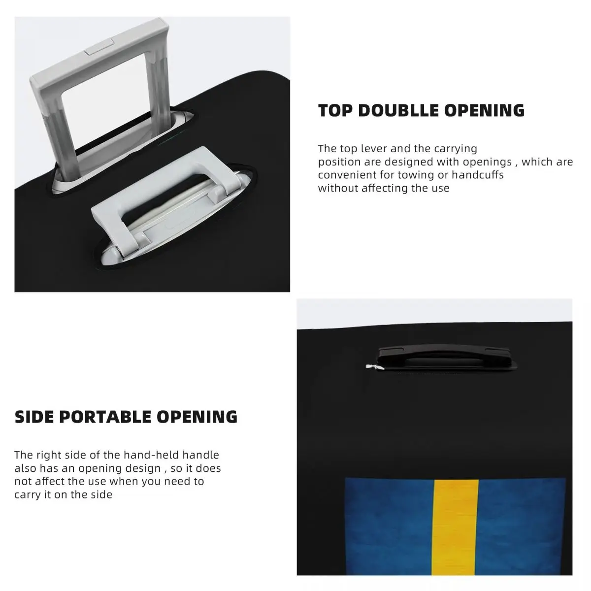 Capa protetora para mala com bandeira sueca da Suécia, capa elástica para bagagem de viagem para 18 a 32 polegadas