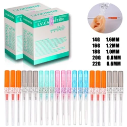 Agulhas de Tatuagem Esterilizadas para Body Piercing, Aço Cirúrgico, Cateter, 14g, 16g, 18g, 20g, 22g, 10 Pcs, 25 Pcs, 50Pcs