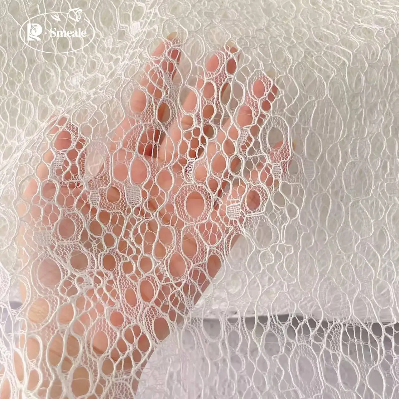 Border Line Großer hohler weicher Mesh-Brautspitzenstoff, Hochzeitskleidstoff, Kleidung Hilfsmaterialien, DIY-Nähzubehör – Detail 2