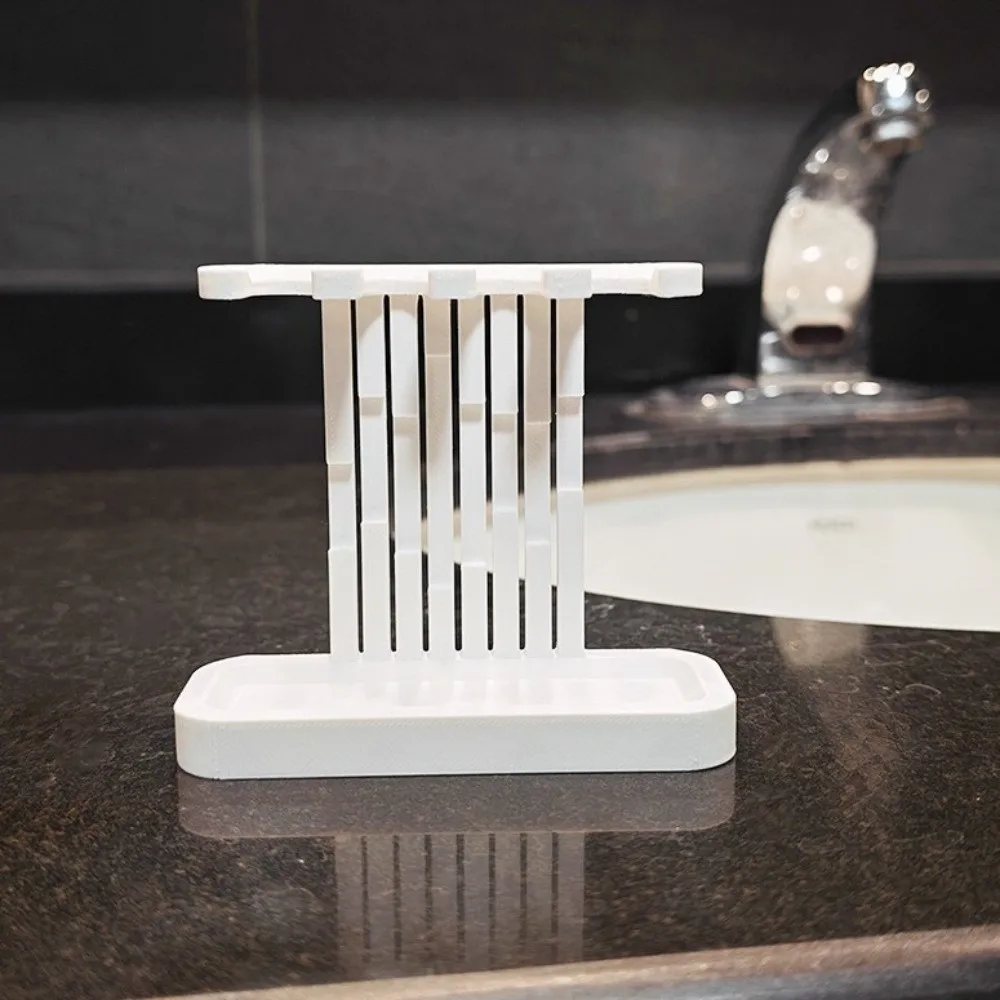 4 Slots Toothbrush Head Holder 3D Printed Plastic Toothbrush Organizer Vertical Keeps Heads Dry Electric Toothbrush Stand