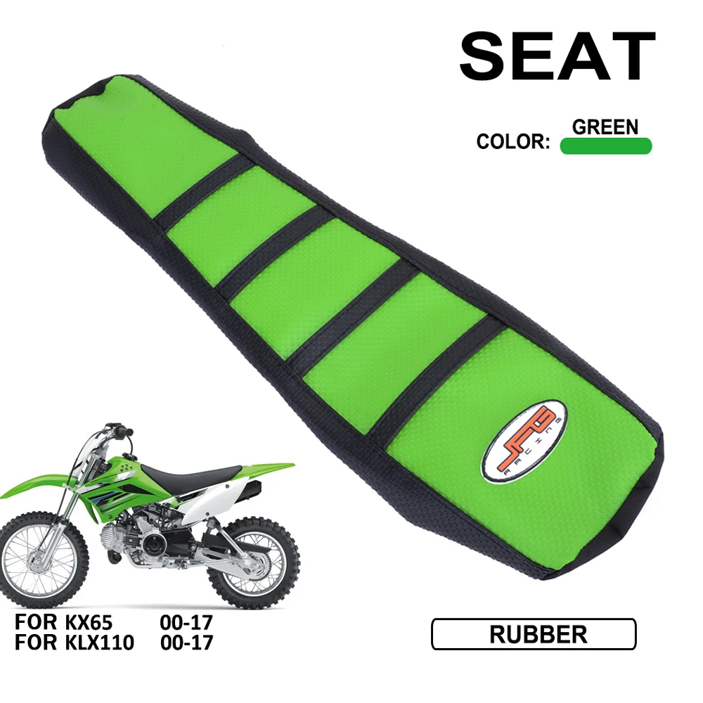 Para Kawasaki KX65 KLX110 KX 65 KLX 110 2000-2017 Dirt Pit Bike funda de asiento todoterreno funda de cojín de asiento de goma suave motocicleta