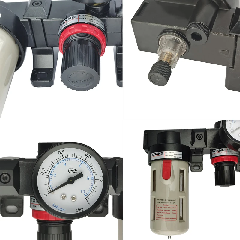 Filtr oczyszczania źródła powietrza BC2000 Separator wody i oleju Zestaw regulatora ciśnienia gwintu 1/4 BSP