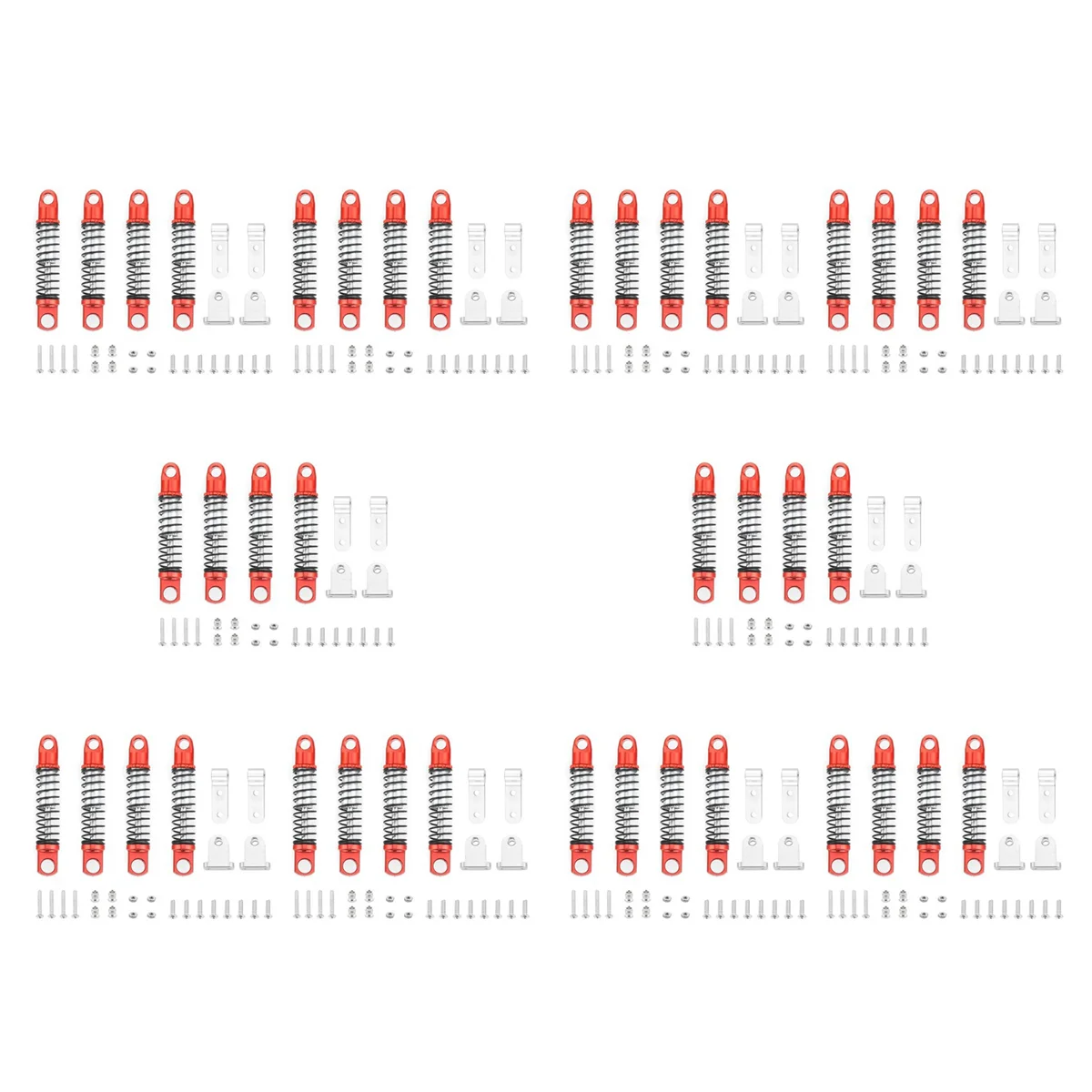 AS96-10X Metall-Stoßdämpferdämpfer vorne und hinten mit festem Sitz für WPL D12 1/10 RC-Auto-Upgrade-Teile, 4