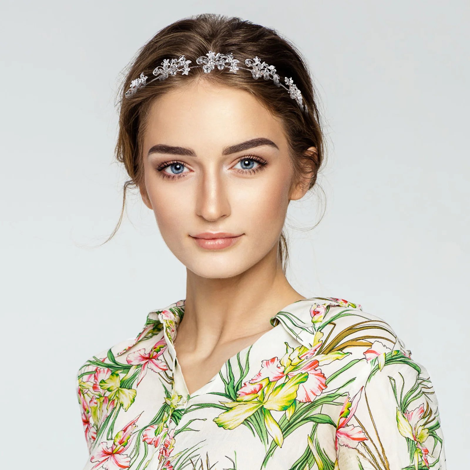 

4 шт. женские повязки на голову из серебряного сплава, свадебные аксессуары для волос со стразами, ленты для волос для свадьбы, дня рождения, выпускного вечера, женская повязка на голову