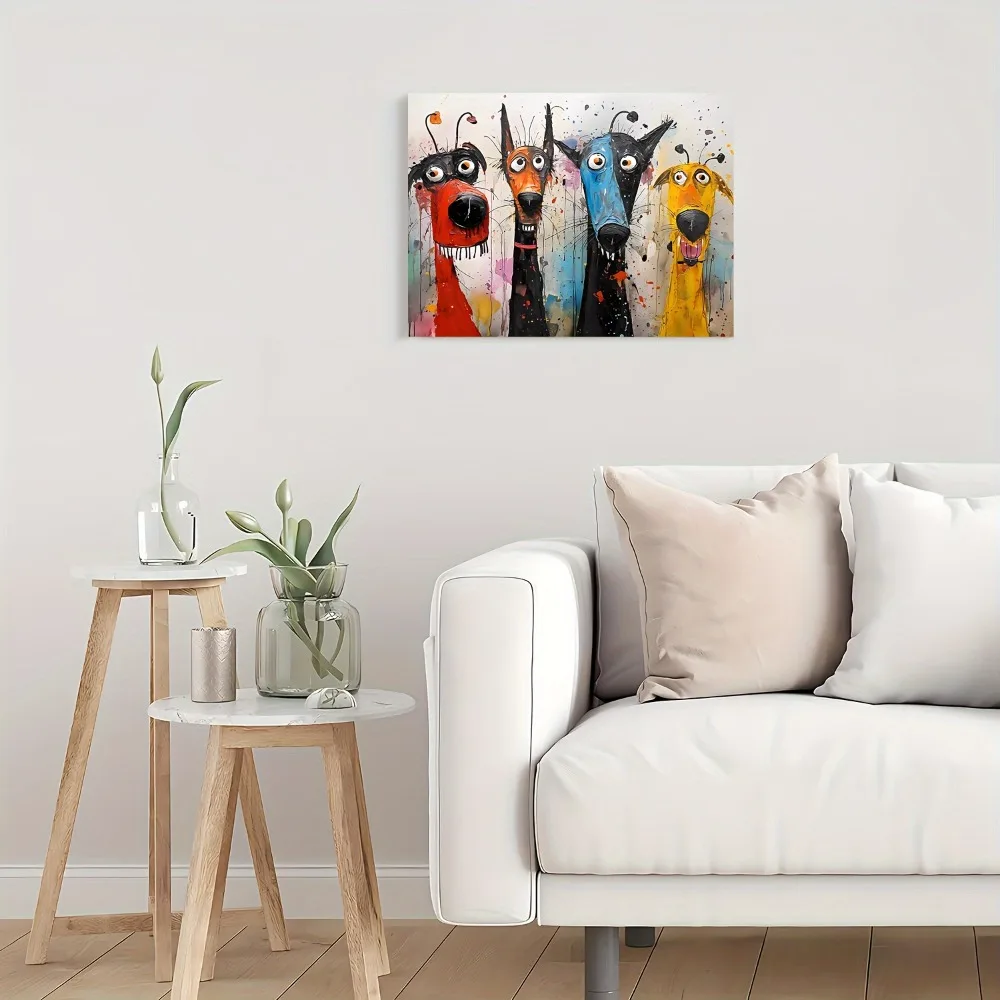 

1.5 inch thick solid pine frame, colorful abstract animal art, perfect for interior decoration
