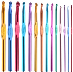 Metal Knitting Needles Crochet Hooks Handmade DIY Hand Craft Yarn Hook Weave Sweater 2/3/4//5//6/6.5/7/8/9/10mm Sewing Tools