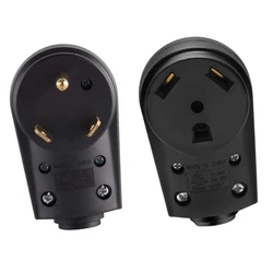30 Amp RV Plug Male Female Replacement TT-30P TT-30R 125V 30A Rated 3 Prong Electrical Power Connector Extension Cord End