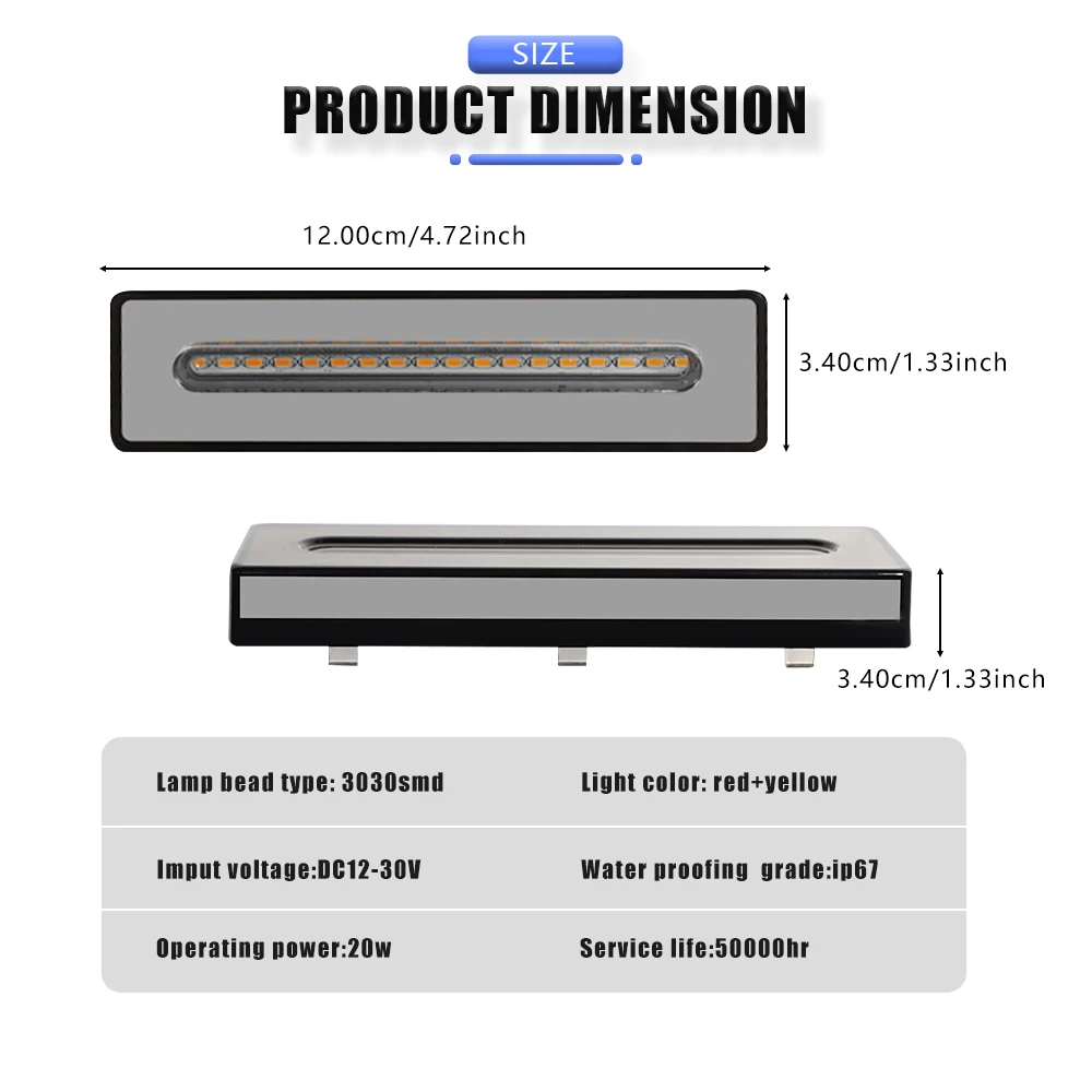 3in1 Tail Brake Light Signal Light 12V 24V Flowing Side Lamp Warning Lamp Marker Lighting For Car Truck Trailer Tail Light