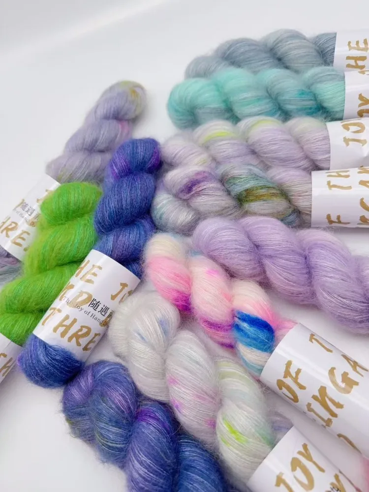 

Hand Dyed Color Gradient Silk Woolen Thread 50 Grams 425 Meters of White Silk for Clothing And Accessories Hand Knitting