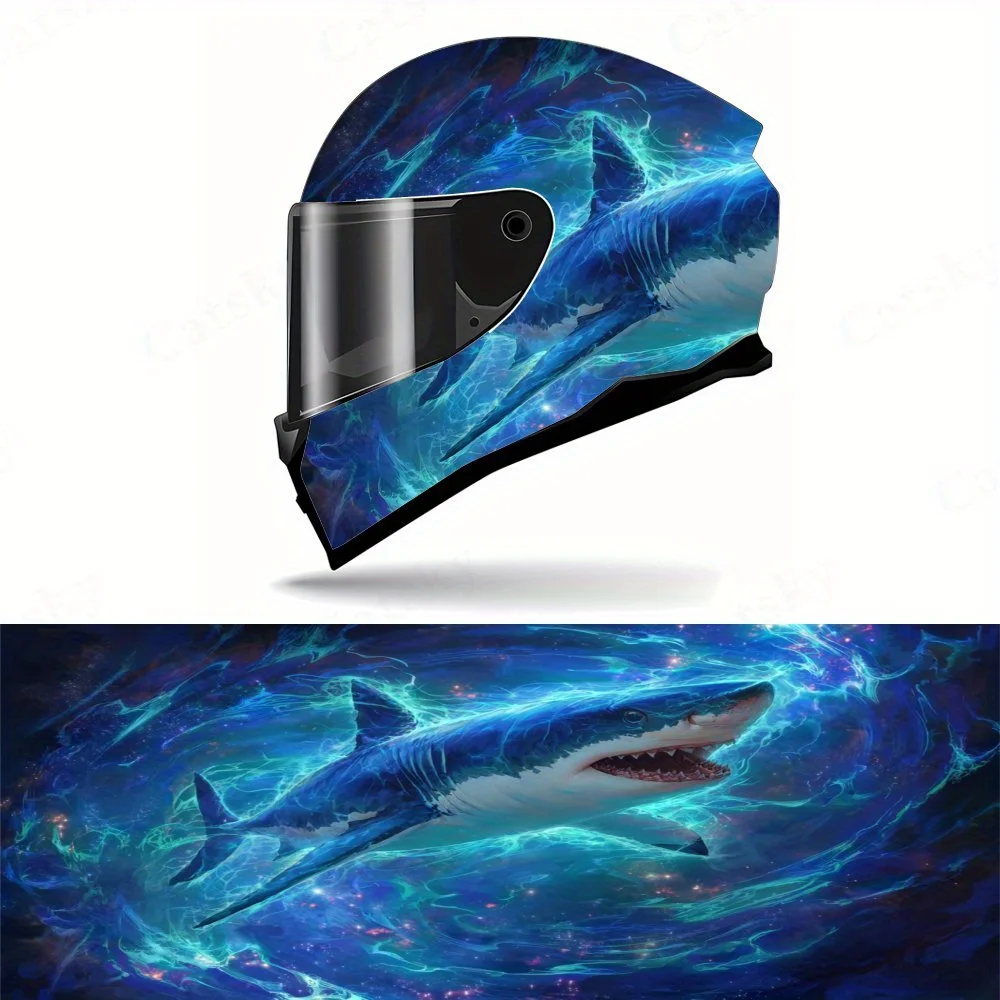 

Виниловая наклейка на анфас шлем Dreamy Shark-прочная художественная наклейка из ПВХ, подходит для мотоциклетных гоночных шлемов, аксессуаров для шлемов,