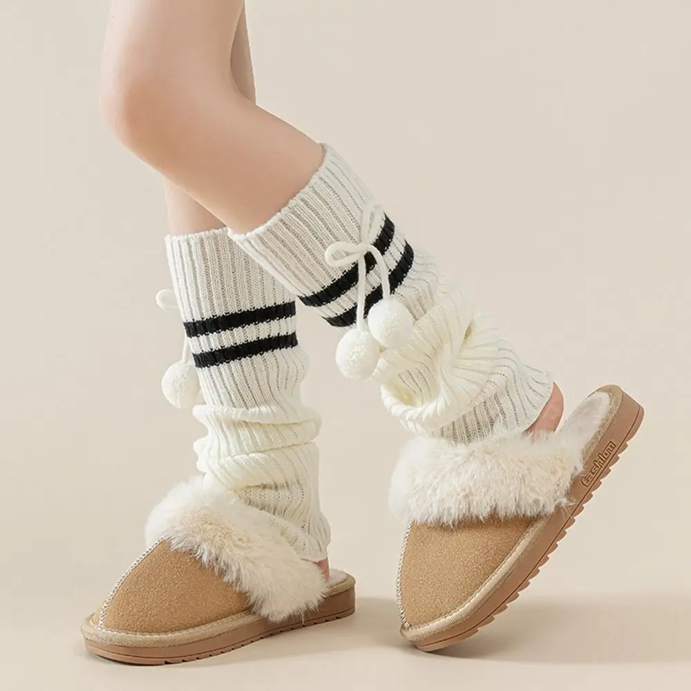 

Cute Japanese Style Children's Leg Warmers Bowknot JK Knitted Leg Cover Woolen Balletcore Ballet Guards Socks Kid's