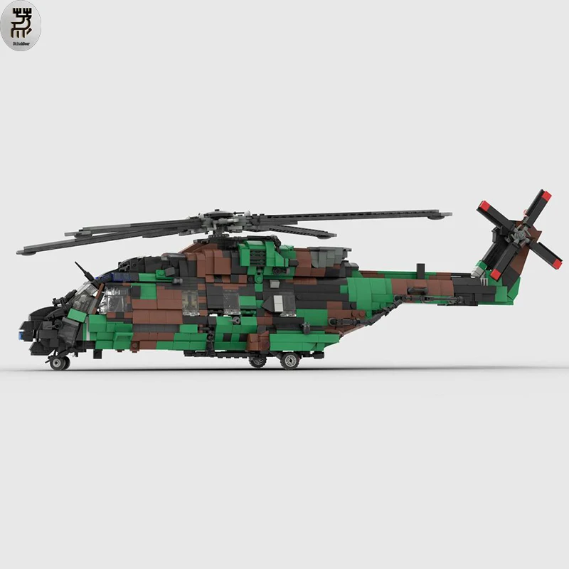 

Military MOC 1:32 NH-90 Tactical Transport Helicopter French Army Building Blocks Fighter Toys Bricks Children's Birthday Gift